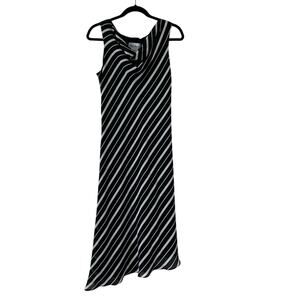 Vintage Ultra Dress Cowl Neck Stripped Midi Dress